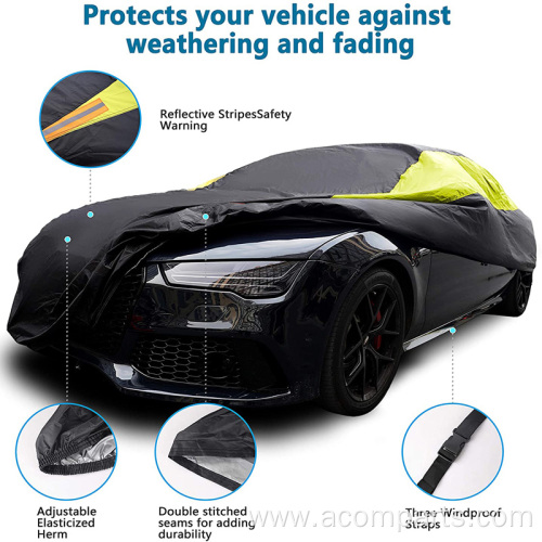 Foldable hatchback 4 layer aluminum foil car cover